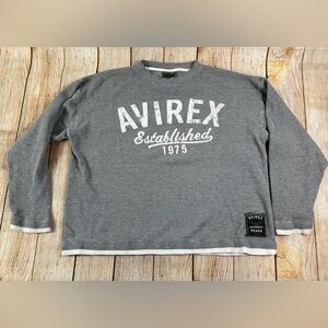 Mens Avirex Y2K Waffle Knit Thermal Longsleeve Shirt Size Medium